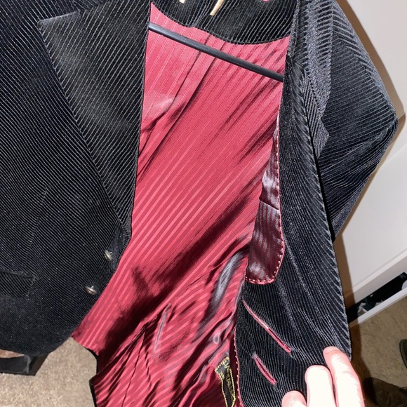 Firado smoking jacket velvet. Gothic. red lining - Picture 5 of 7